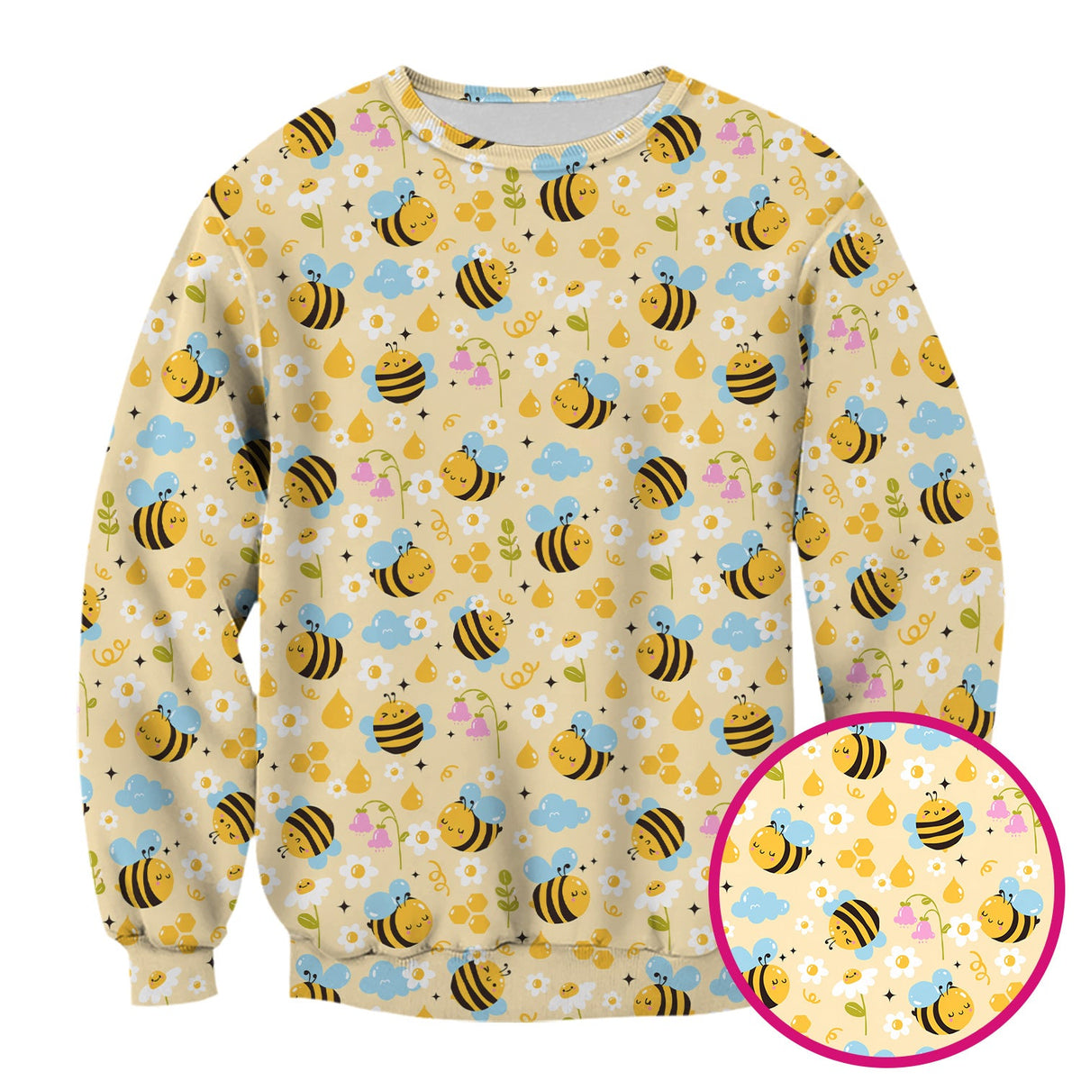 Honey Bee Flower Cloud Nurse Scrub Top