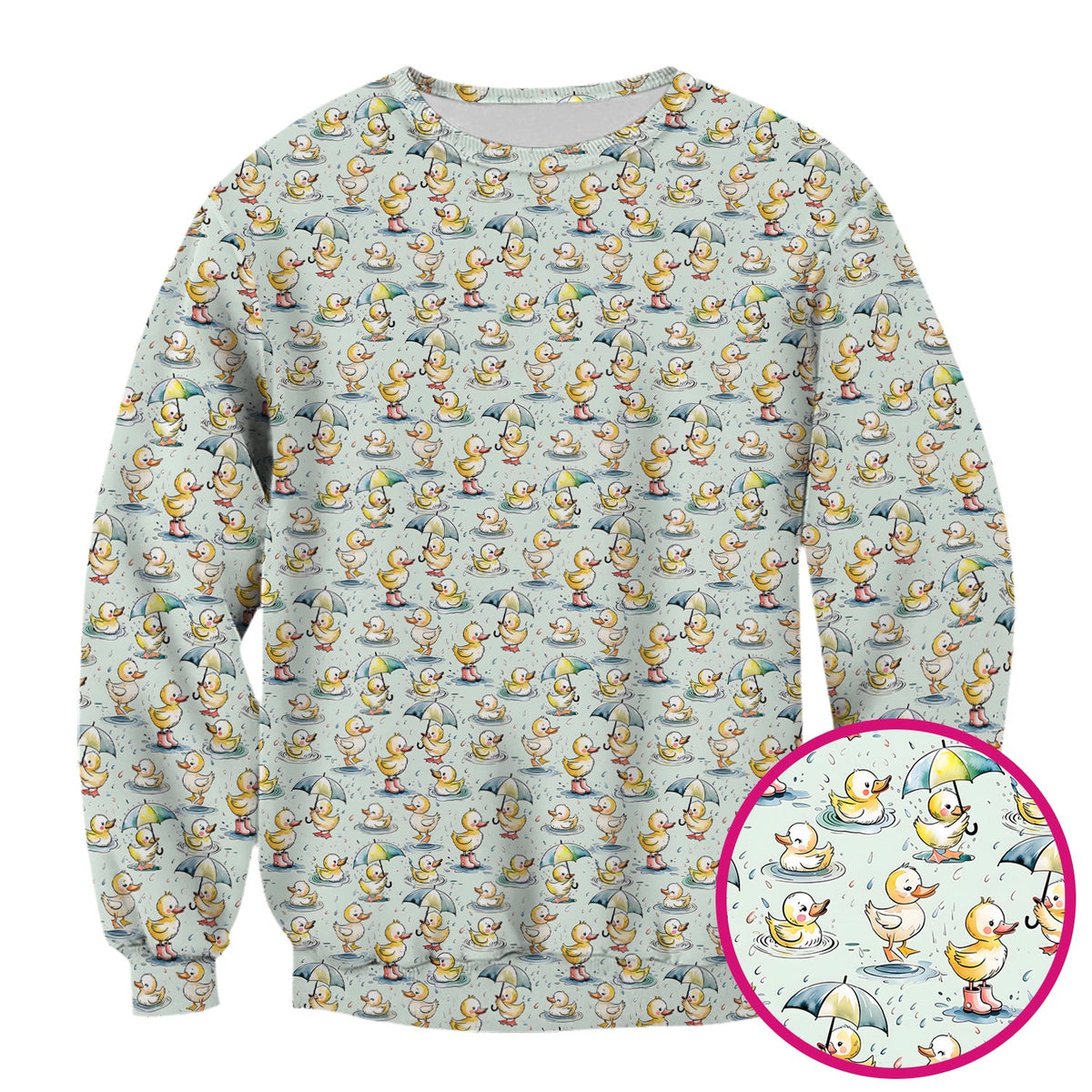 Duck Rain Umbrella Nurse Scrub Top