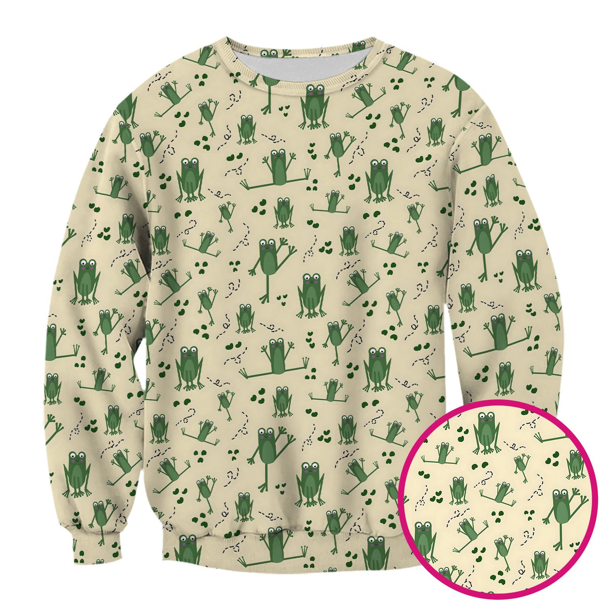 Frog Jumping Footprint Trail Nurse Scrub Top