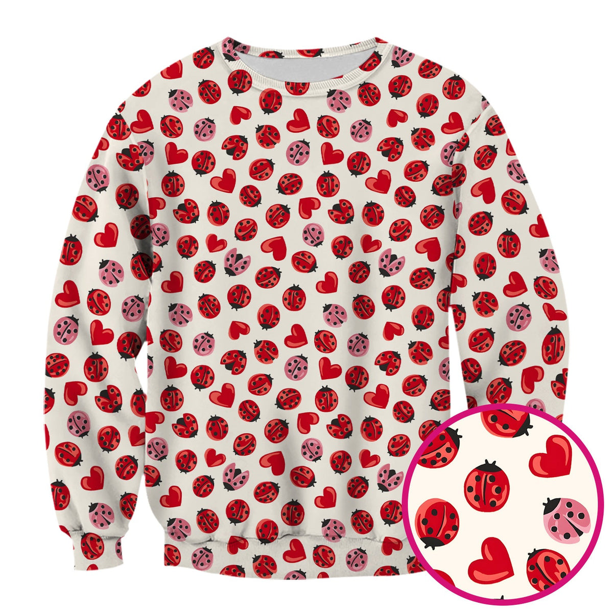 Ladybug Red Heart Nurse Scrub Top