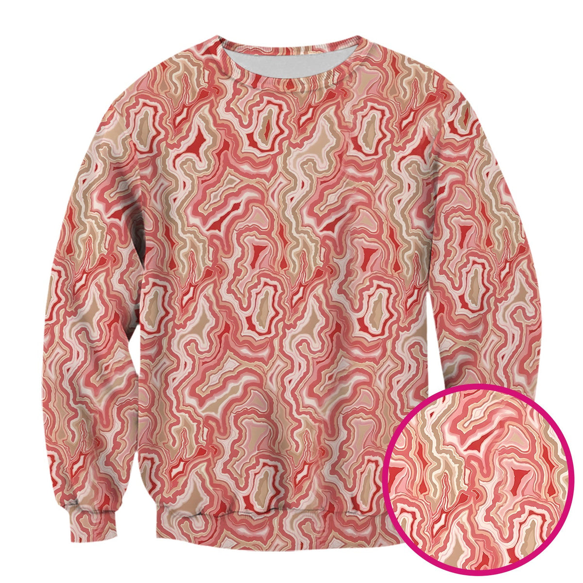 Pink Marble Swirl Nurse Scrub Top
