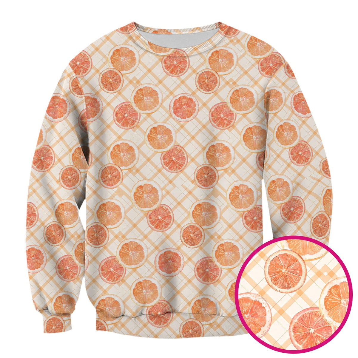 Fresh Grapefruit Slice Nurse Scrub Top