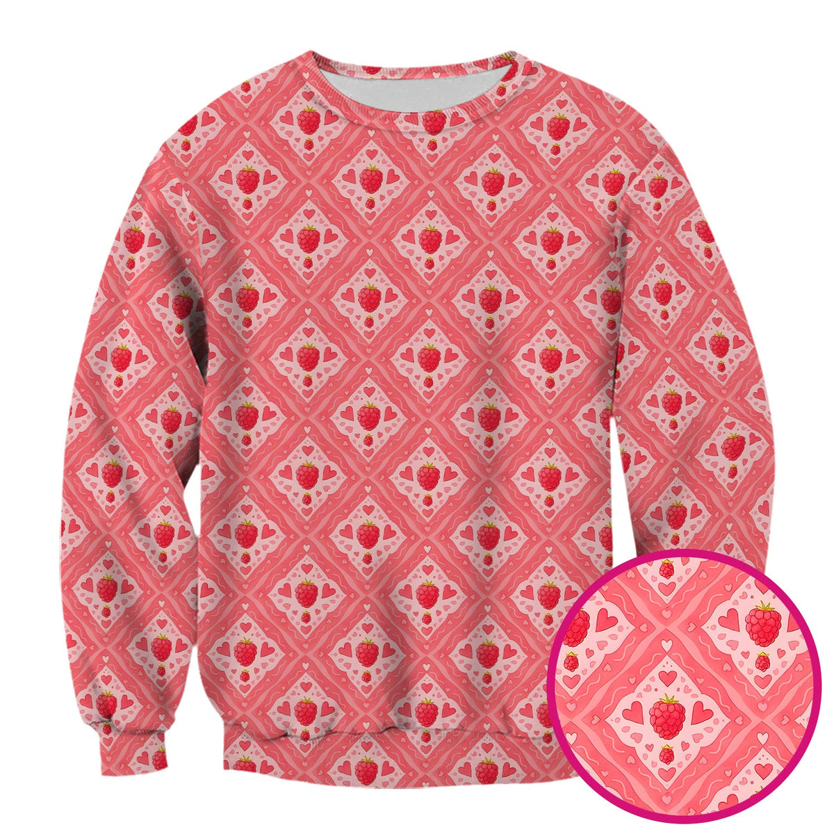 Raspberry Heart Diamond Nurse Scrub Top