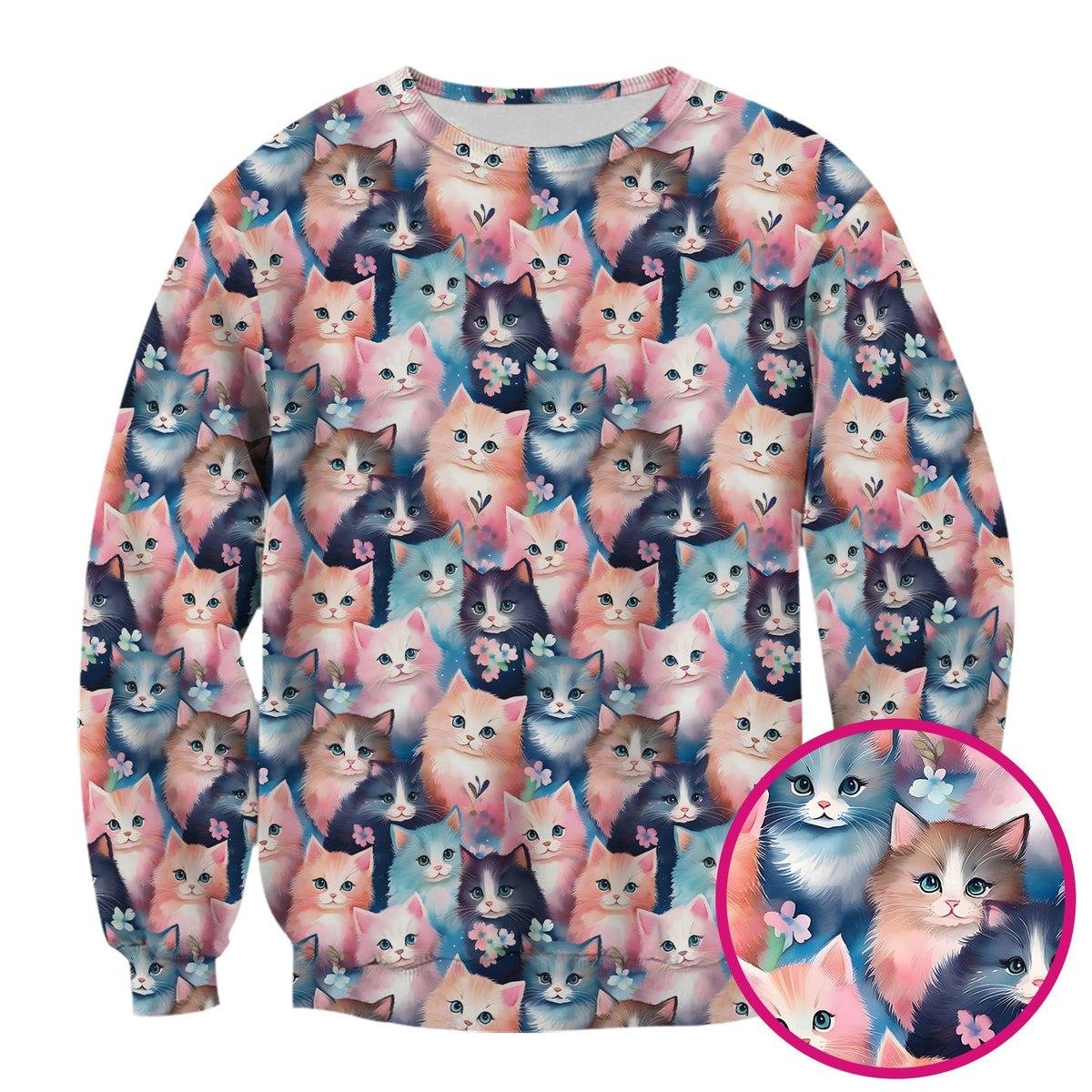 Pastel Kitten Aesthetic Nurse Scrub Top