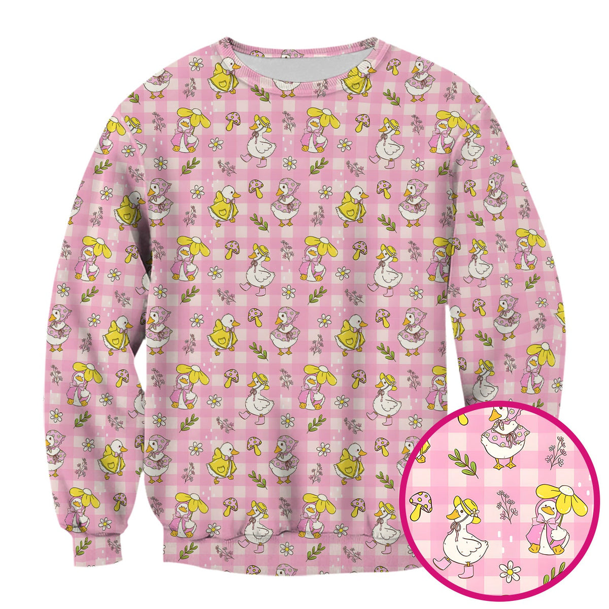 Spring Duckling Gingham Nurse Scrub Top