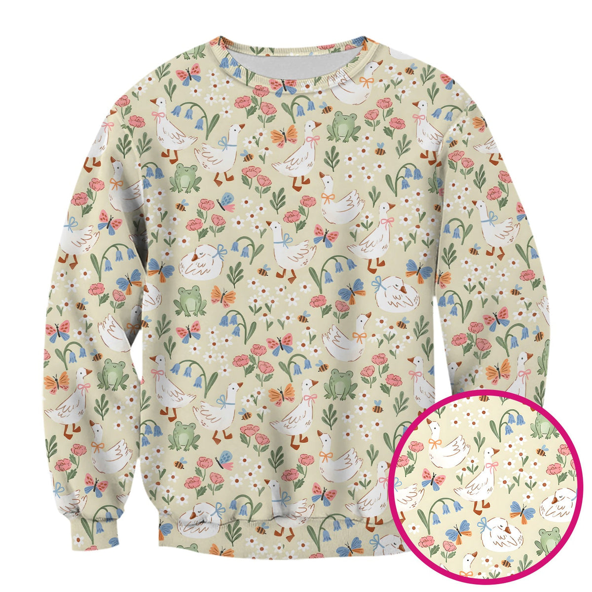 Goose Frog Garden Nurse Scrub Top