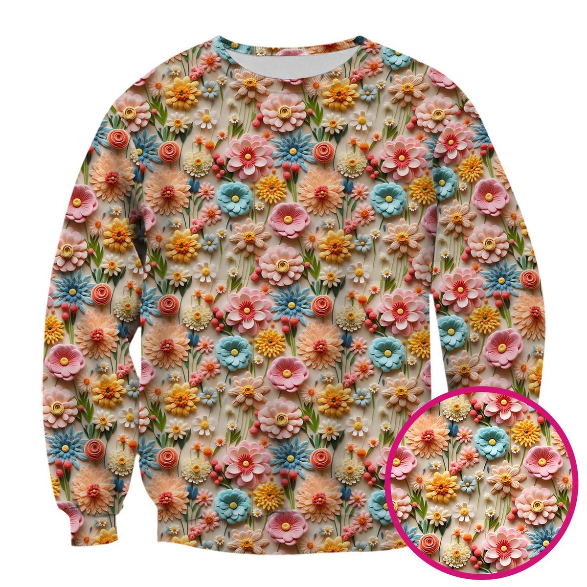 Colorful Blooming Wildflower Nurse Scrub Top