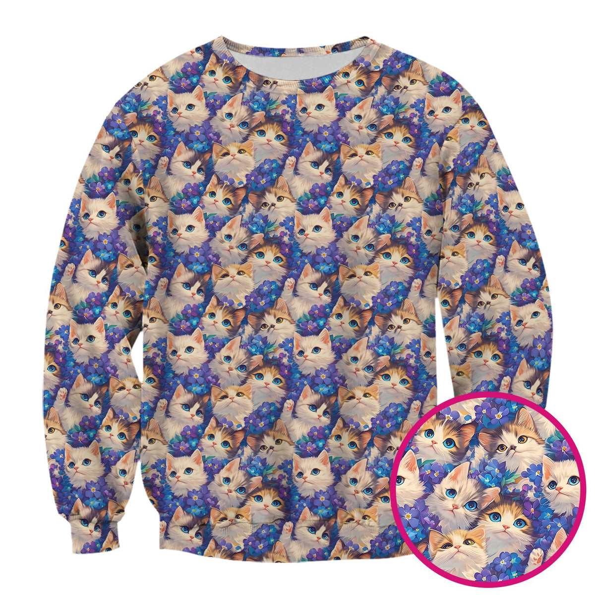 Cute Blue Eyed Kitten Nurse Scrub Top