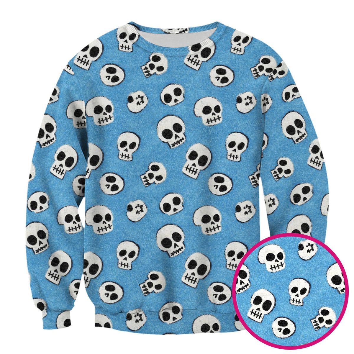 Blue Skull Nurse Scrub Top - Halloween Gift