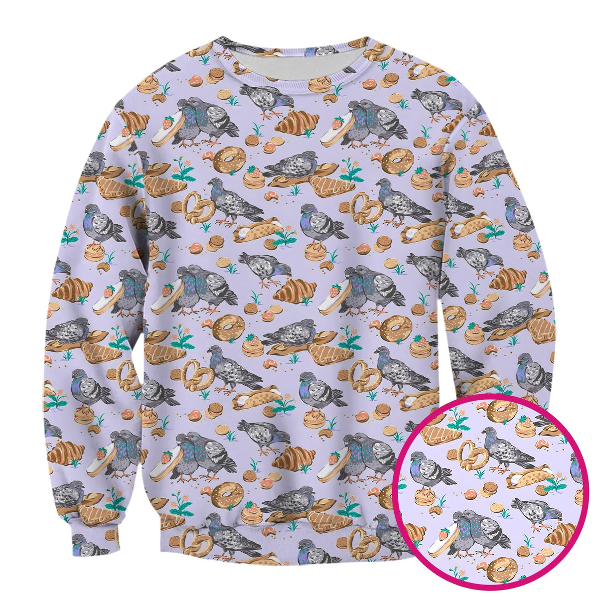 Pigeon Bread Snack Nurse Scrub Top