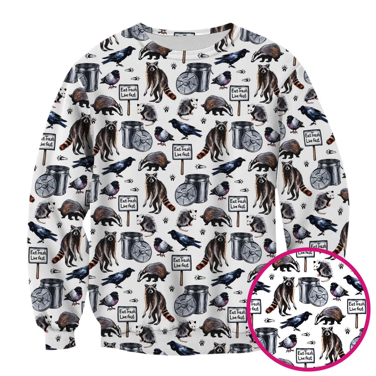 Raccoon Opossum Eat Trash Nurse Scrub Top