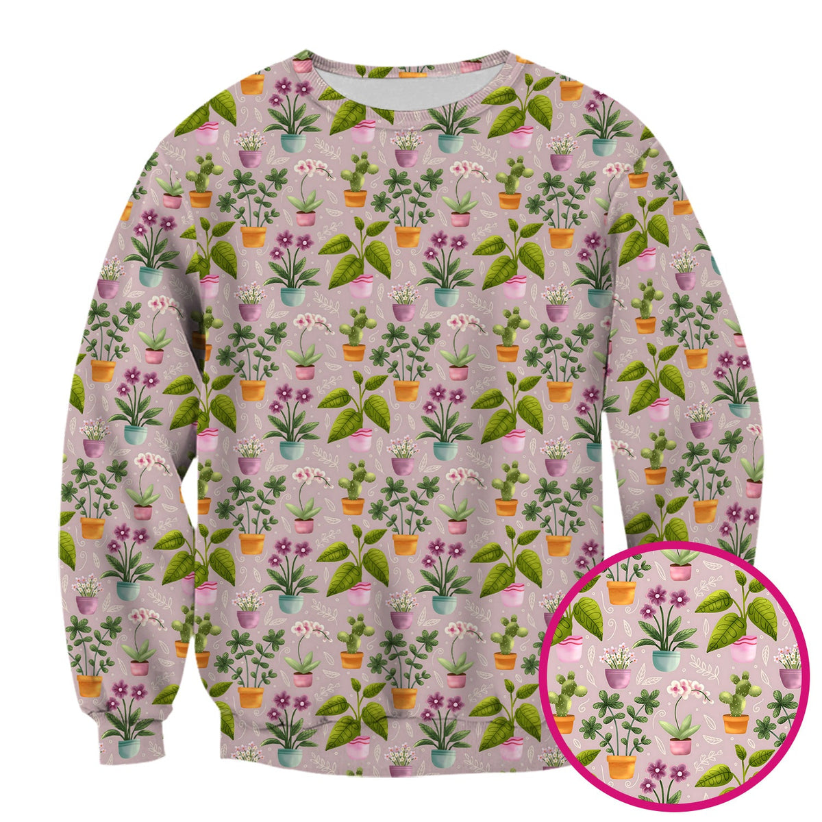 Potted Orchid Cactus Nurse Scrub Top