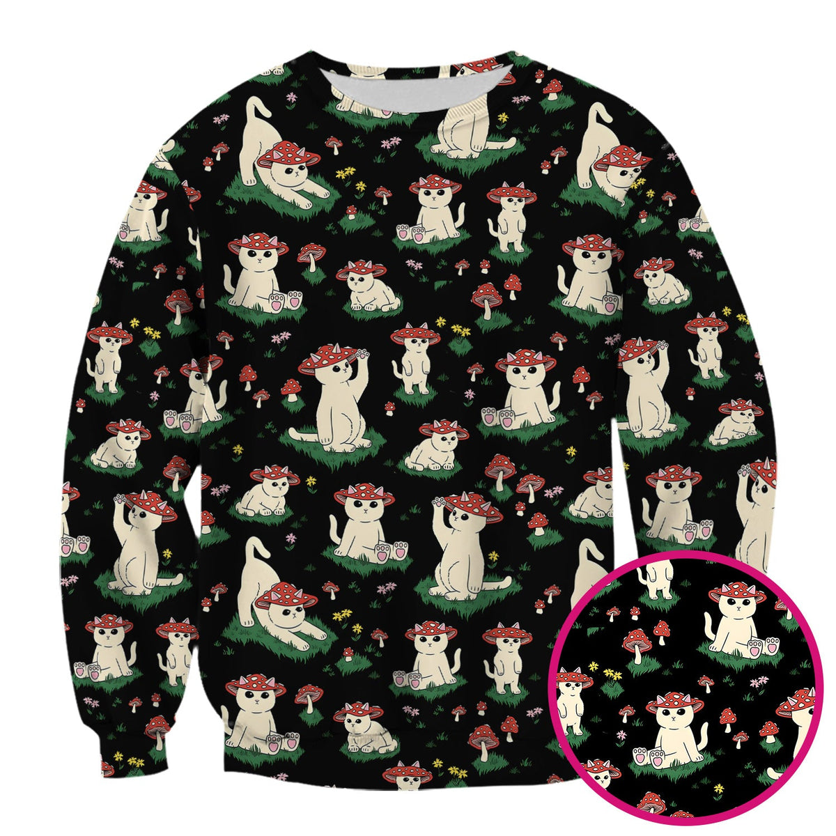 Mushroom Cat Nurse Scrub Top