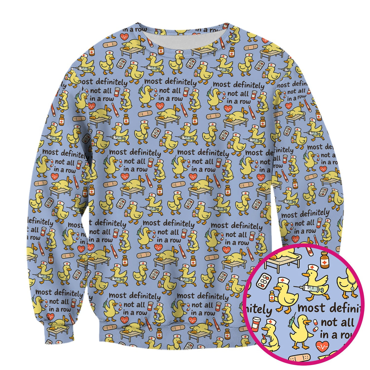 Funny Nurse Duck Medical Humor Pattern Scrub Top, Comfortable Scrubs for Nurses