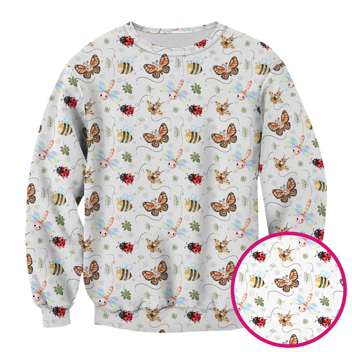 Colorful Garden Insect Nurse Scrub Top