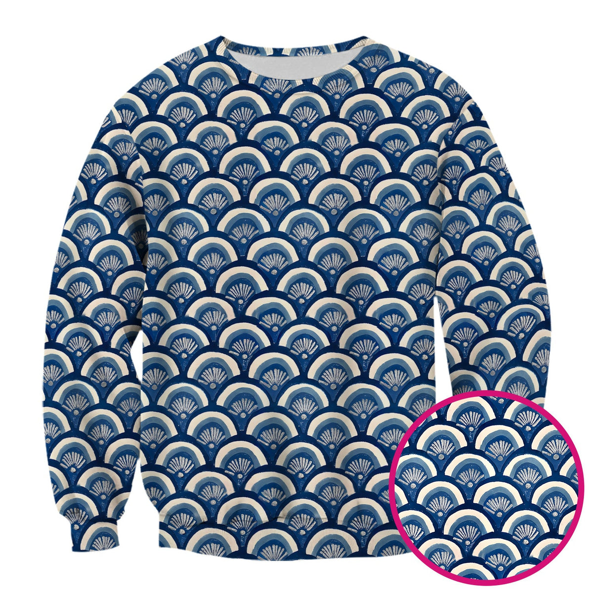 Blue Seashell Nurse Scrub Top