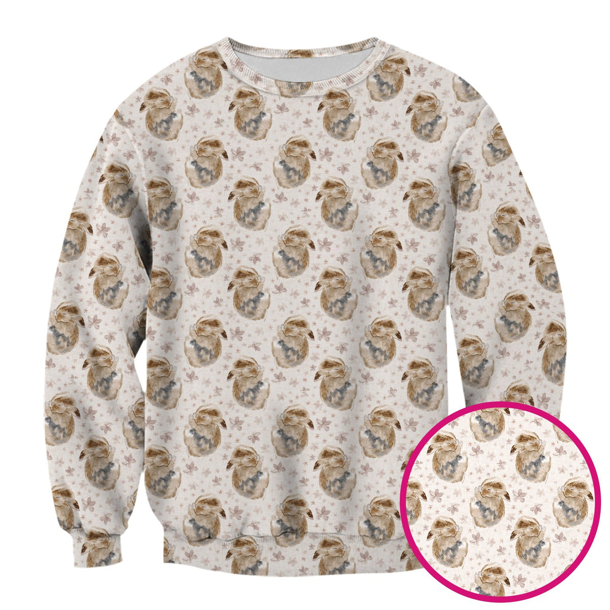 Sleeping Bunny Floral Meadow Nurse Scrub Top