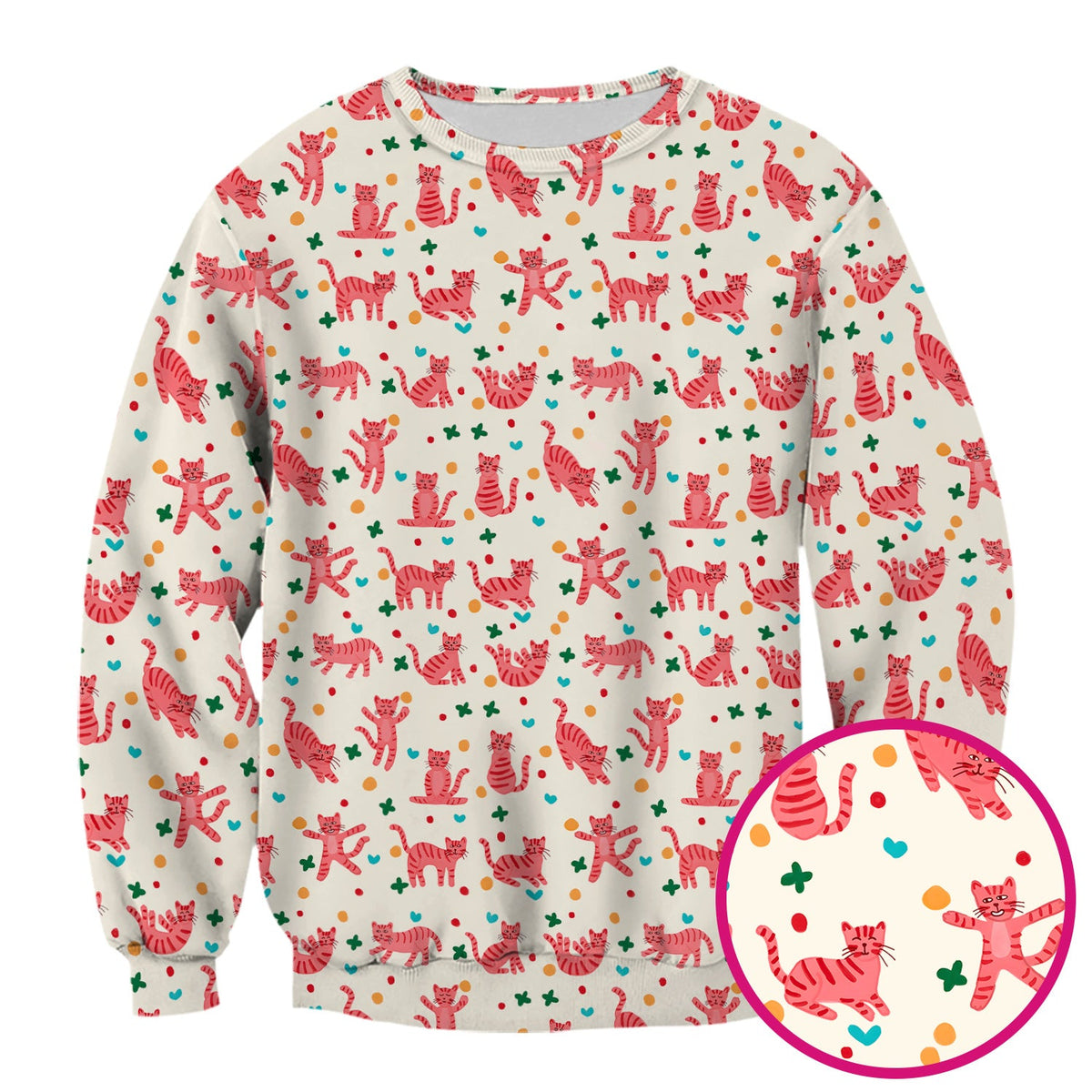 Pink Cat Nurse Scrub Top