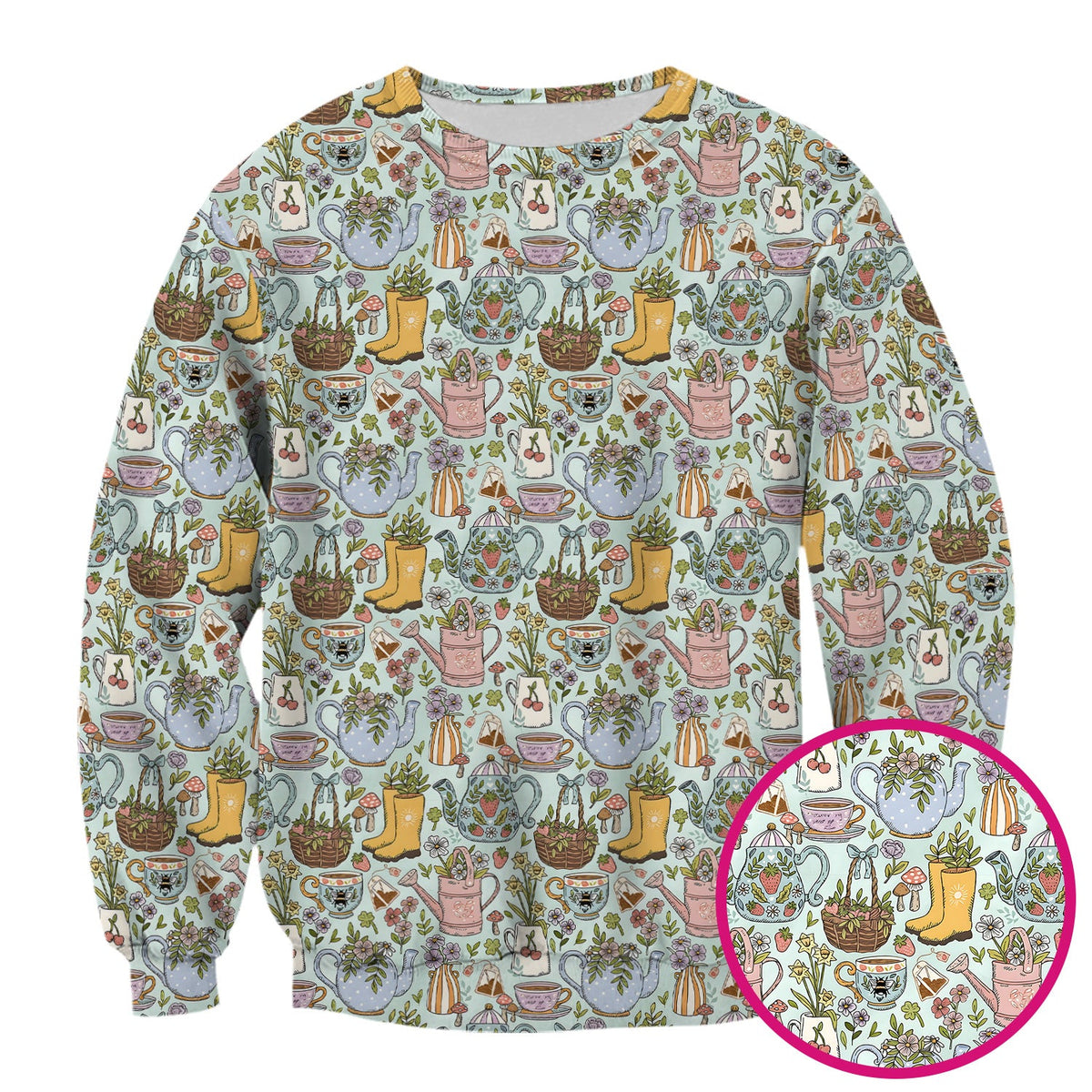 Garden Tea Party Floral Nurse Scrub Top