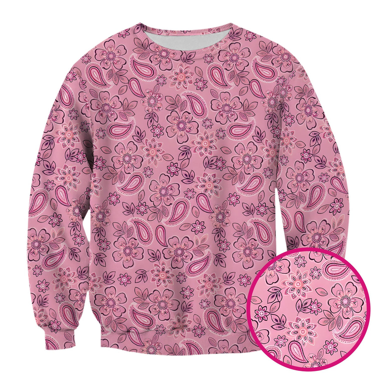 Pink Paisley Floral Nurse Scrub Top