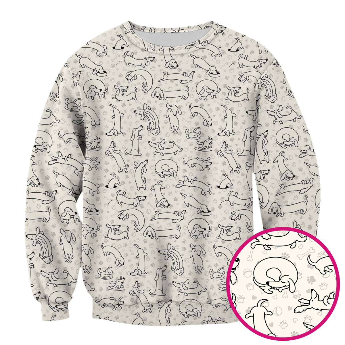 Dachshund Line Art Nurse Scrub Top