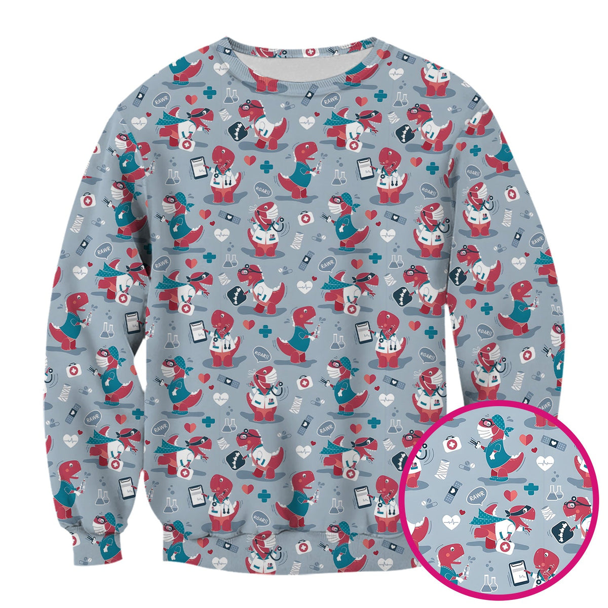 Dinosaur Doctor Nurse Scrub Top