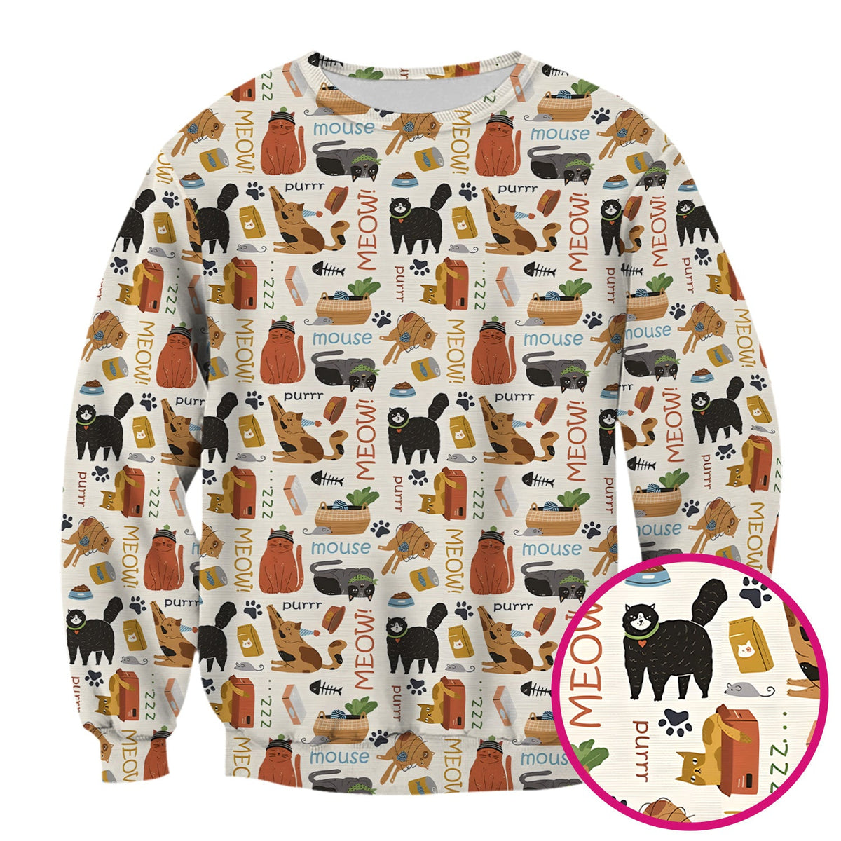Meow Purr Cat Nurse Scrub Top