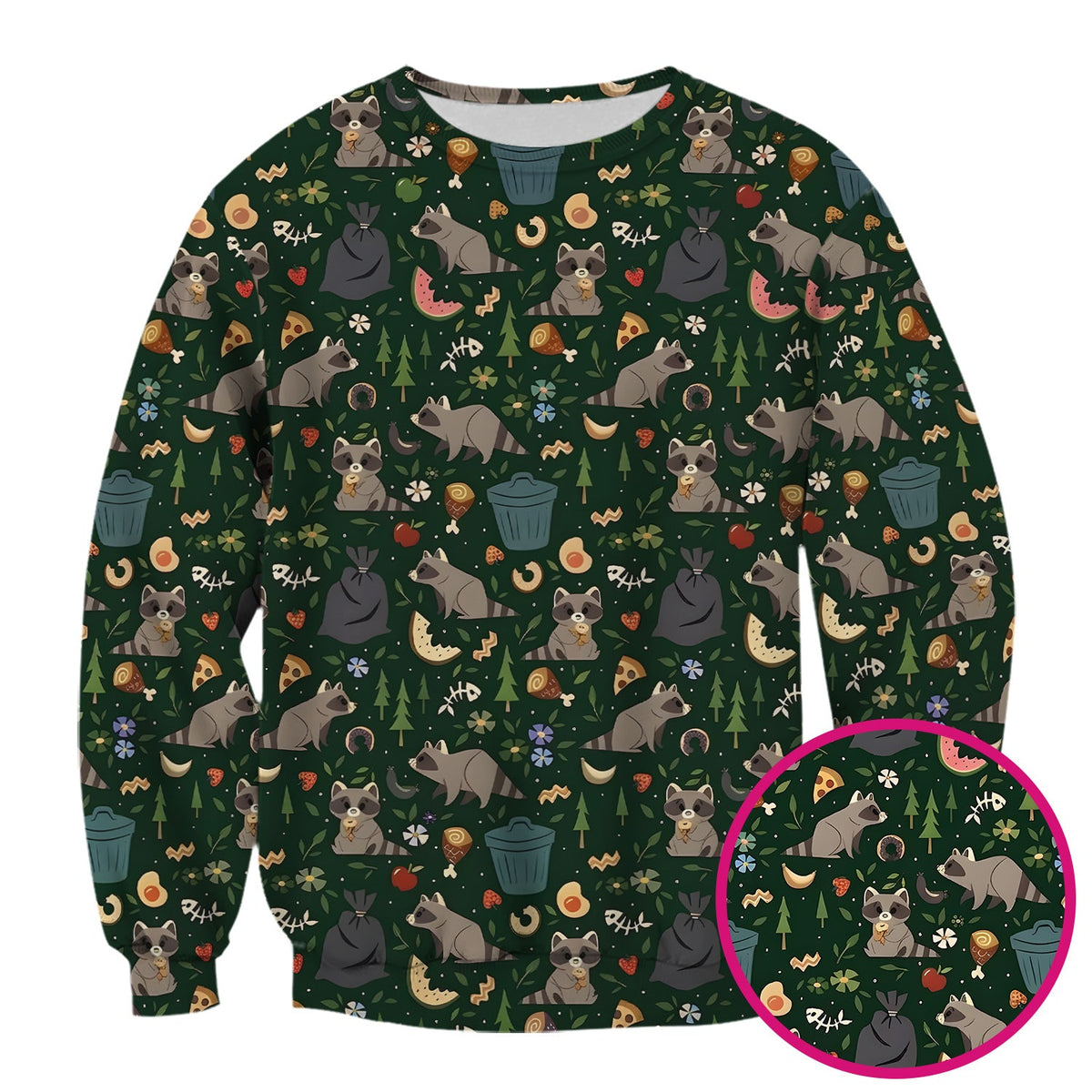 Raccoon Forest Food Nurse Scrub Top