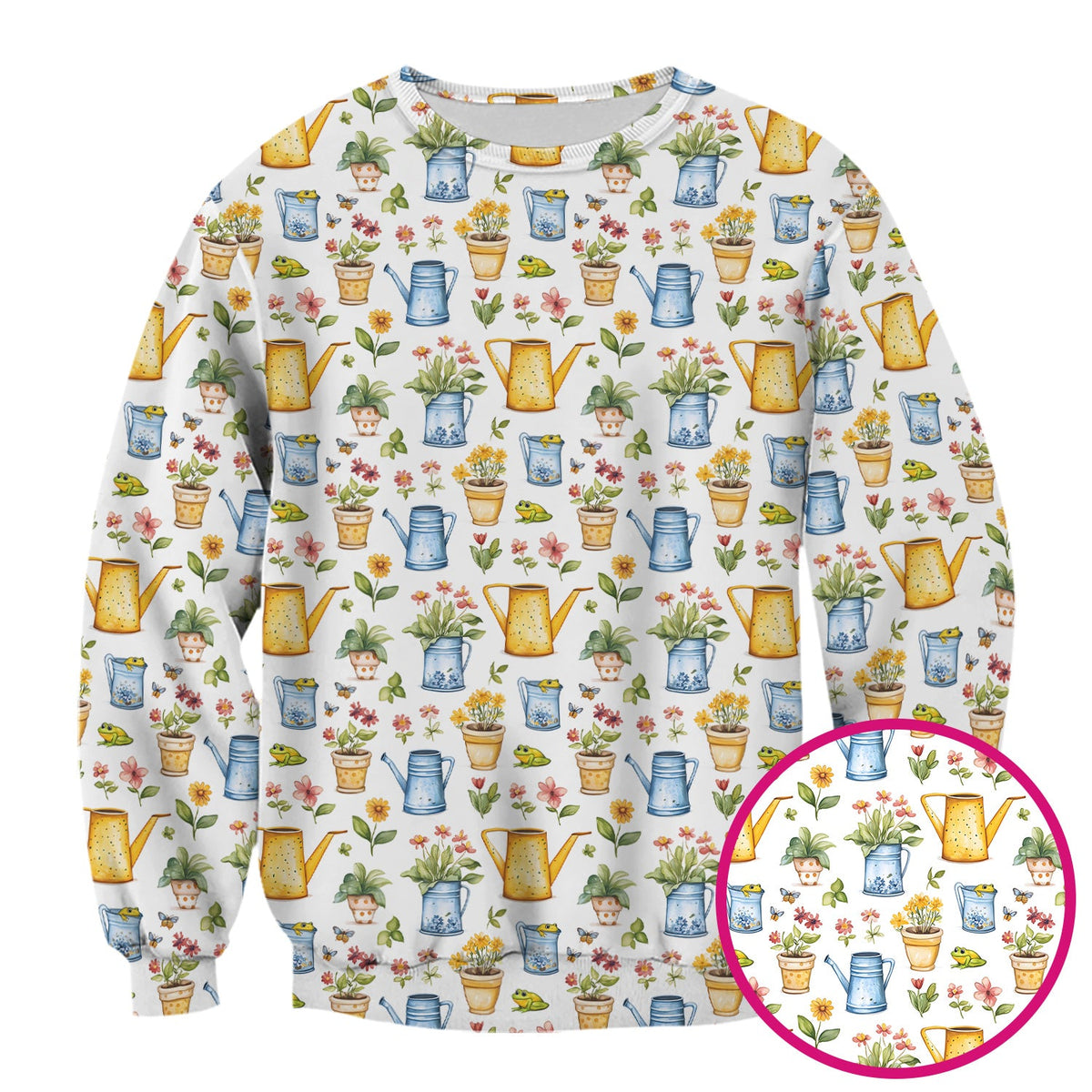 Watering Can Flower Pot Garden Nurse Scrub Top