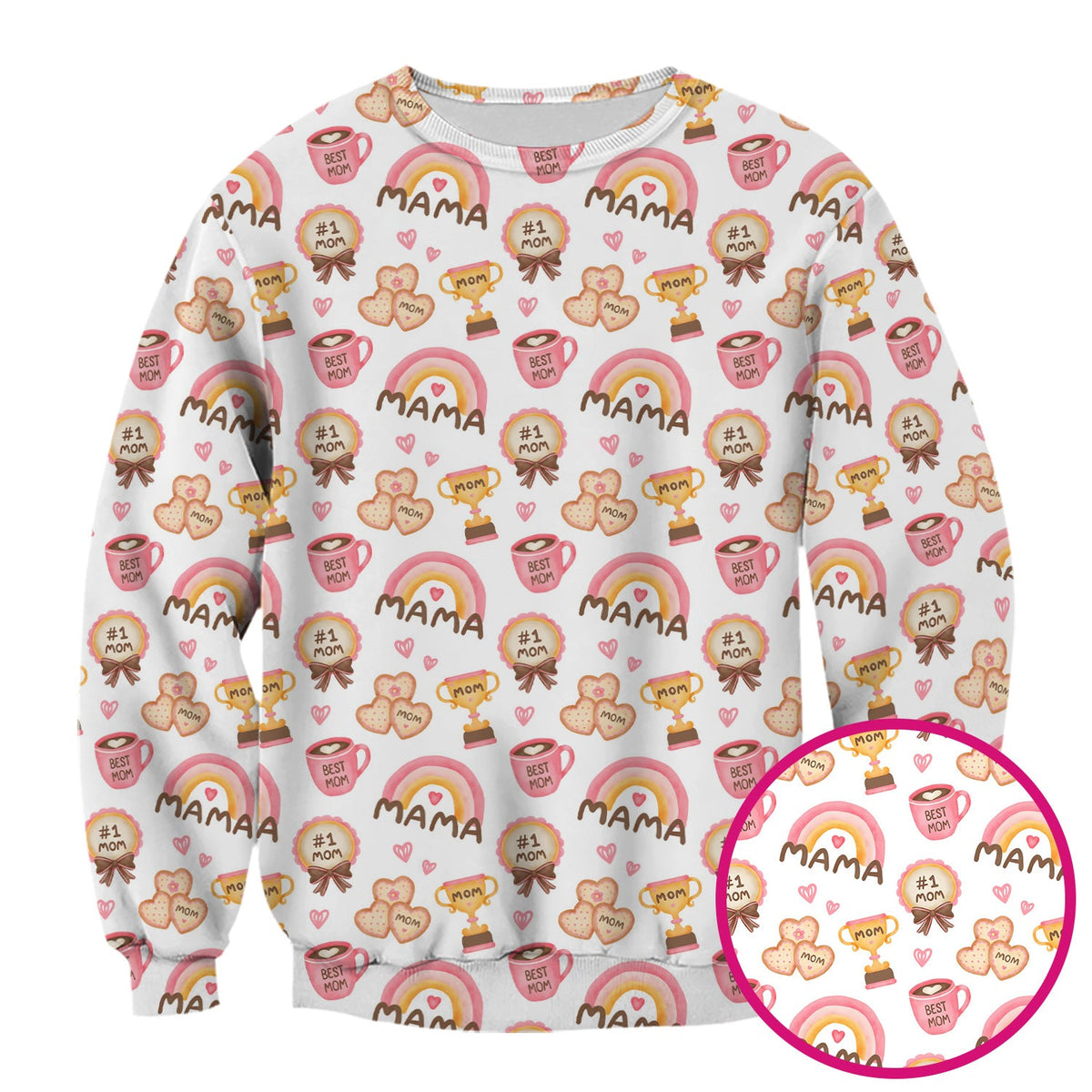Sweet Nurse Mama Rainbow Trophy Heart Scrub Top