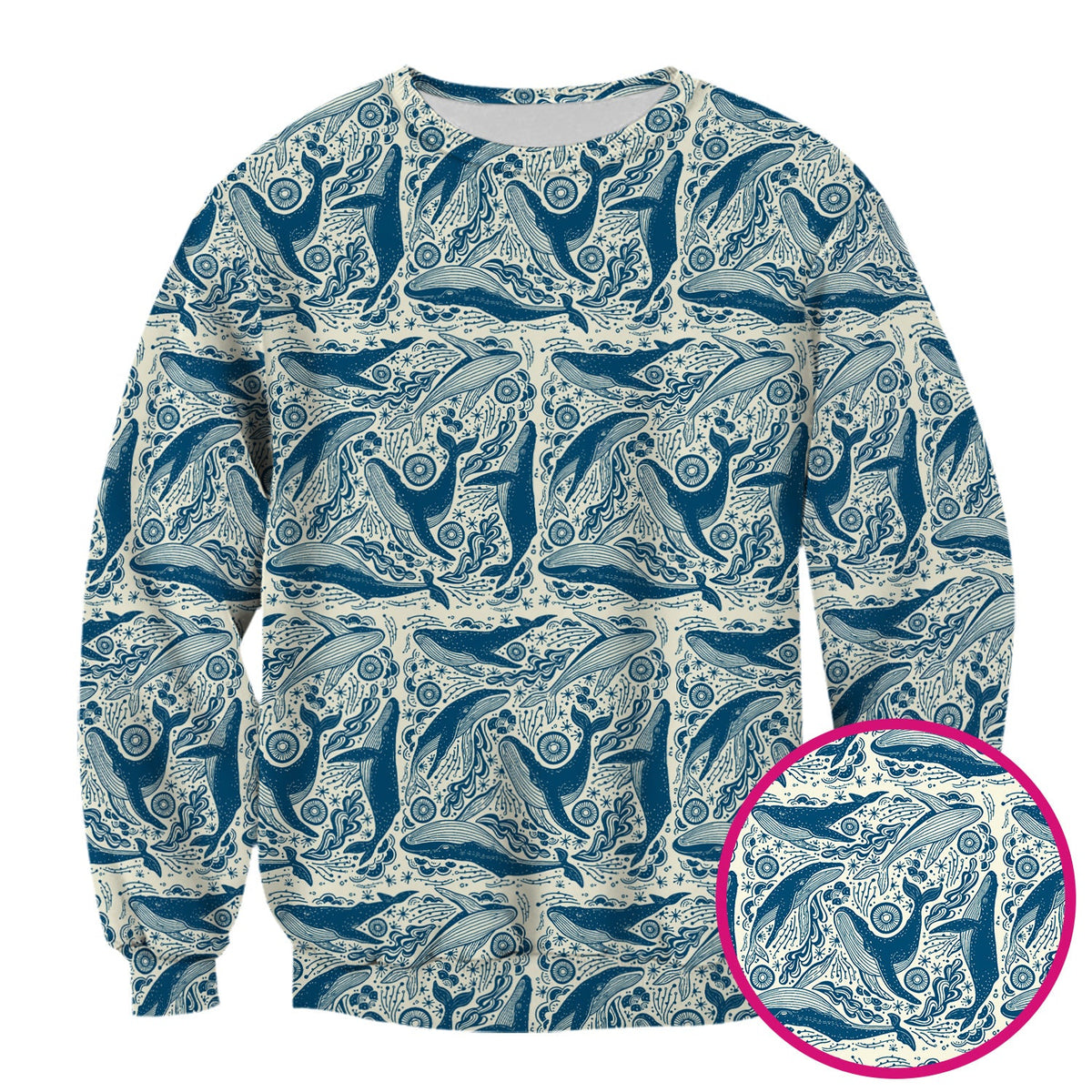 Blue Whale Ocean Nurse Scrub Top