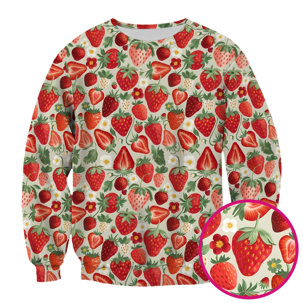 Fresh Strawberry Leaves Nurse Scrub Top