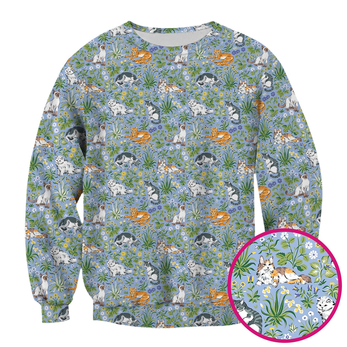 Floral Cat Garden Nurse Scrub Top