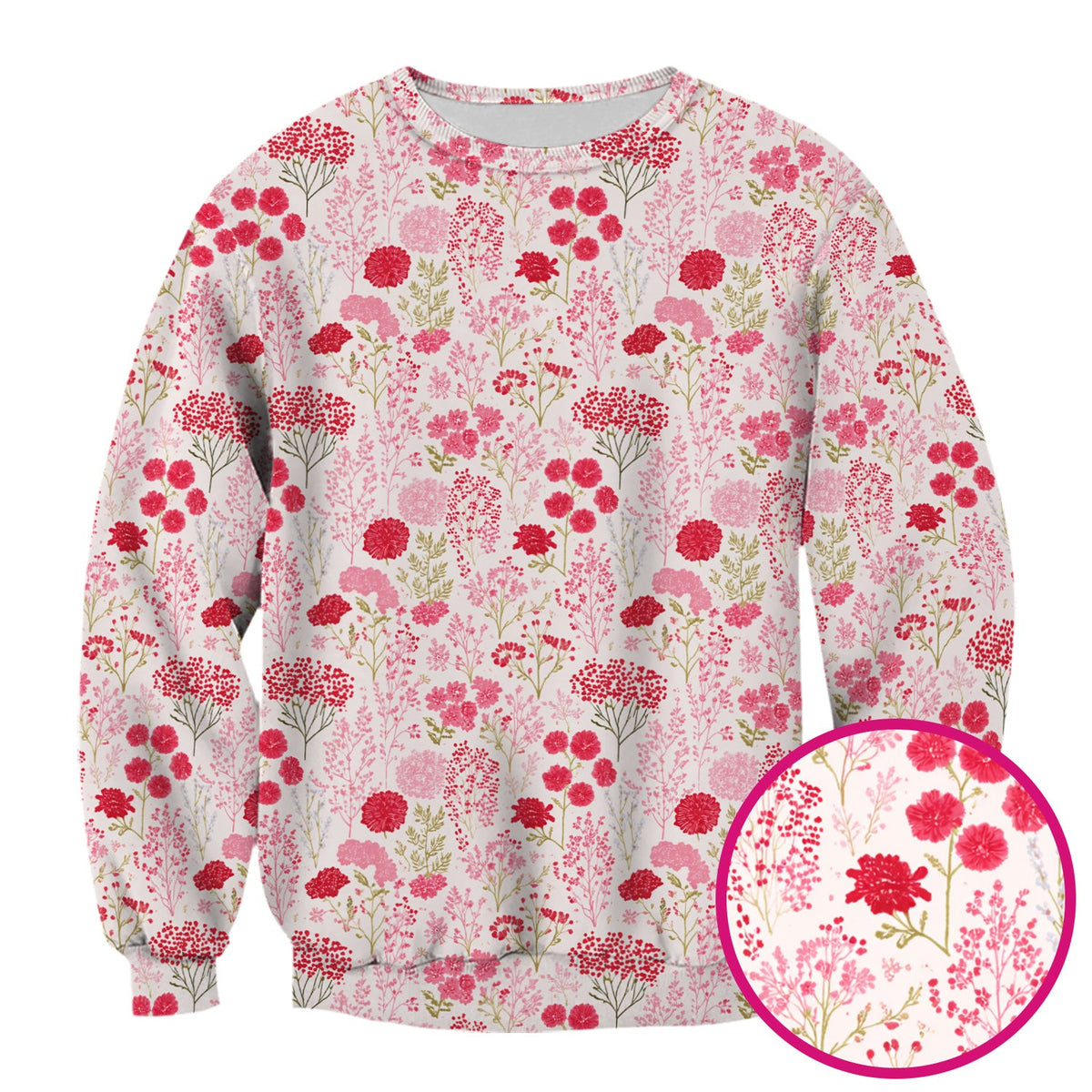 Pink Floral Allover Nurse Scrub Top