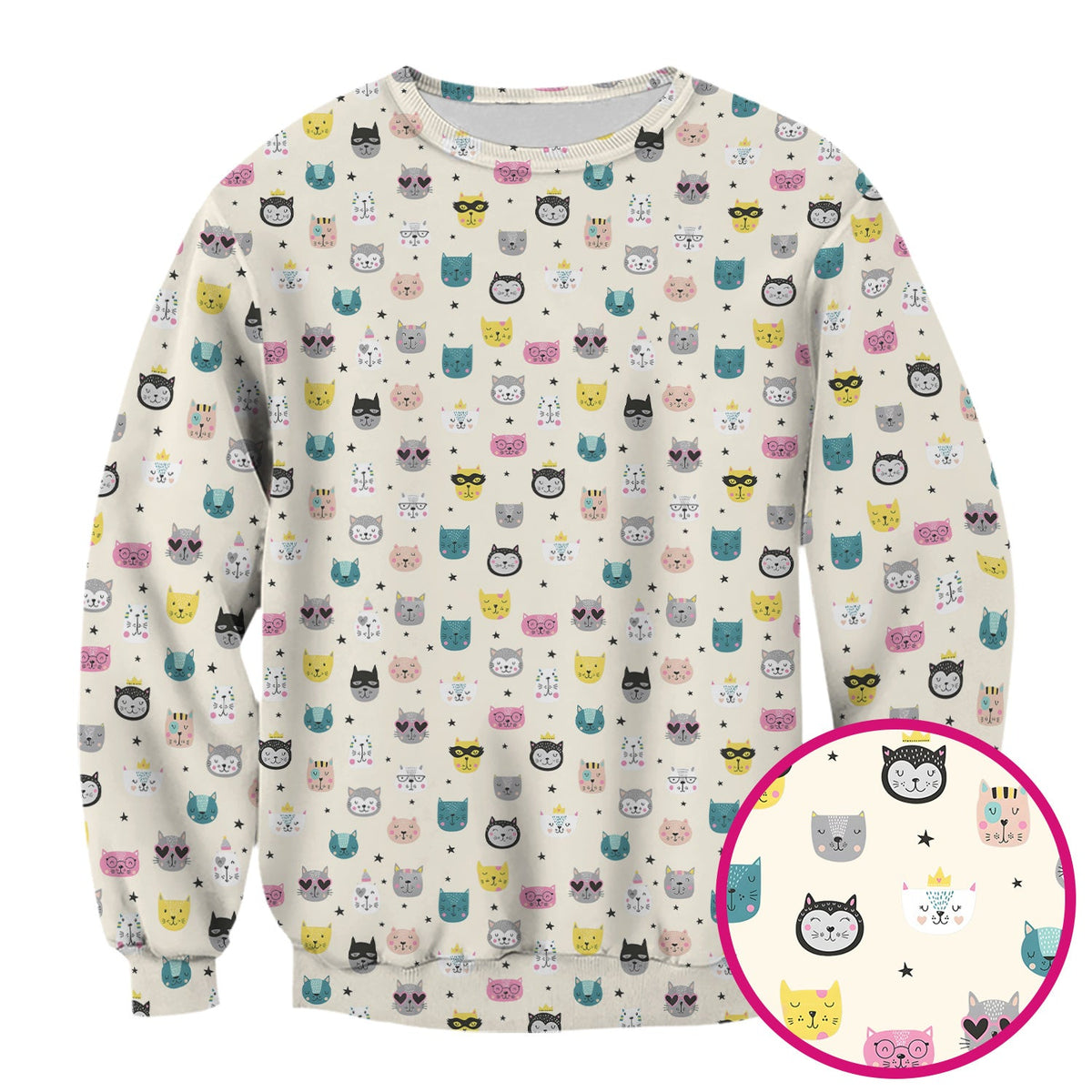 Colorful Cat Nurse Scrub Top