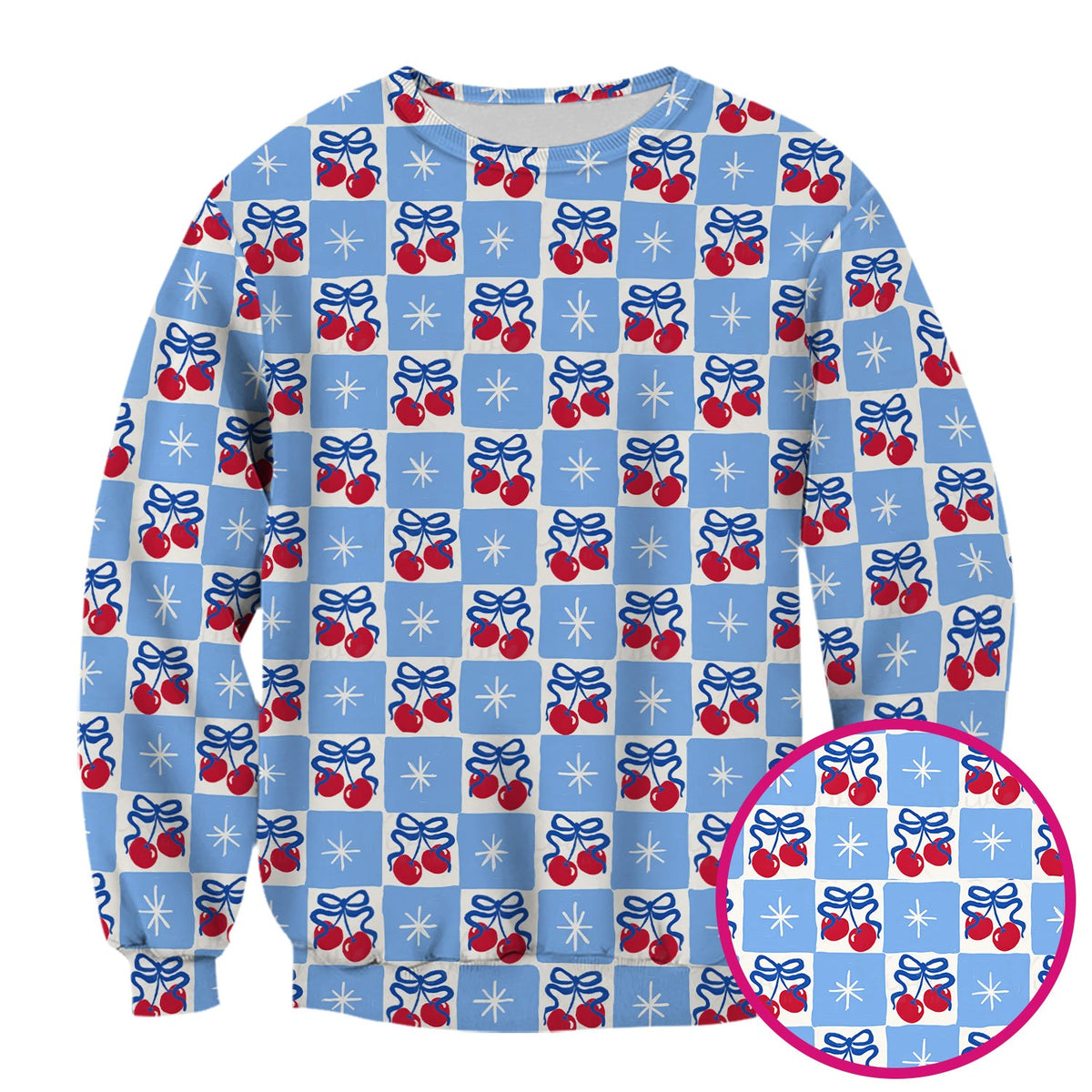 Cherry Bow Gingham Nurse Scrub Top