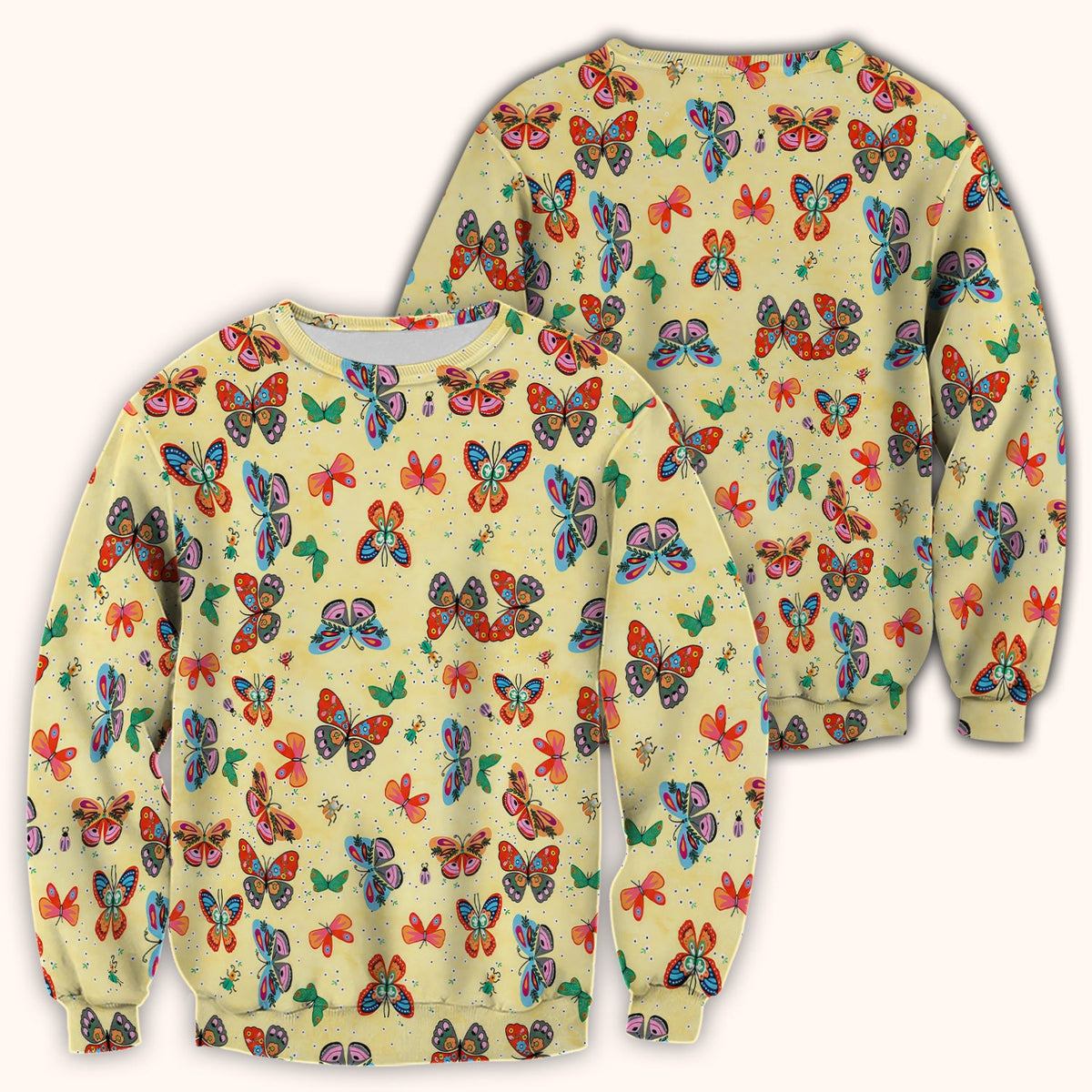 Colorful Butterfly Garden Nurse Scrub Top
