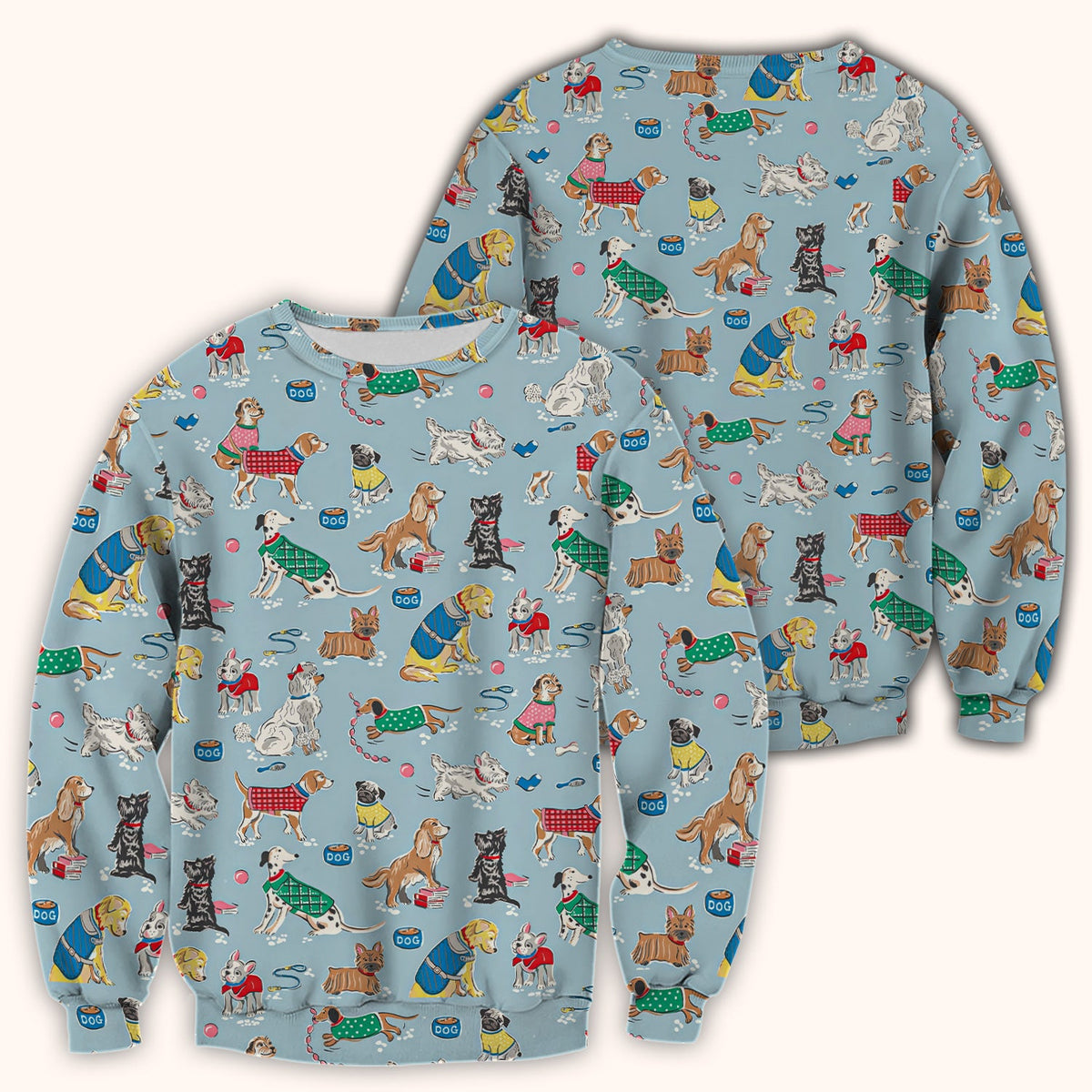 Dog Sweater Playing Ball Nurse Scrub Top