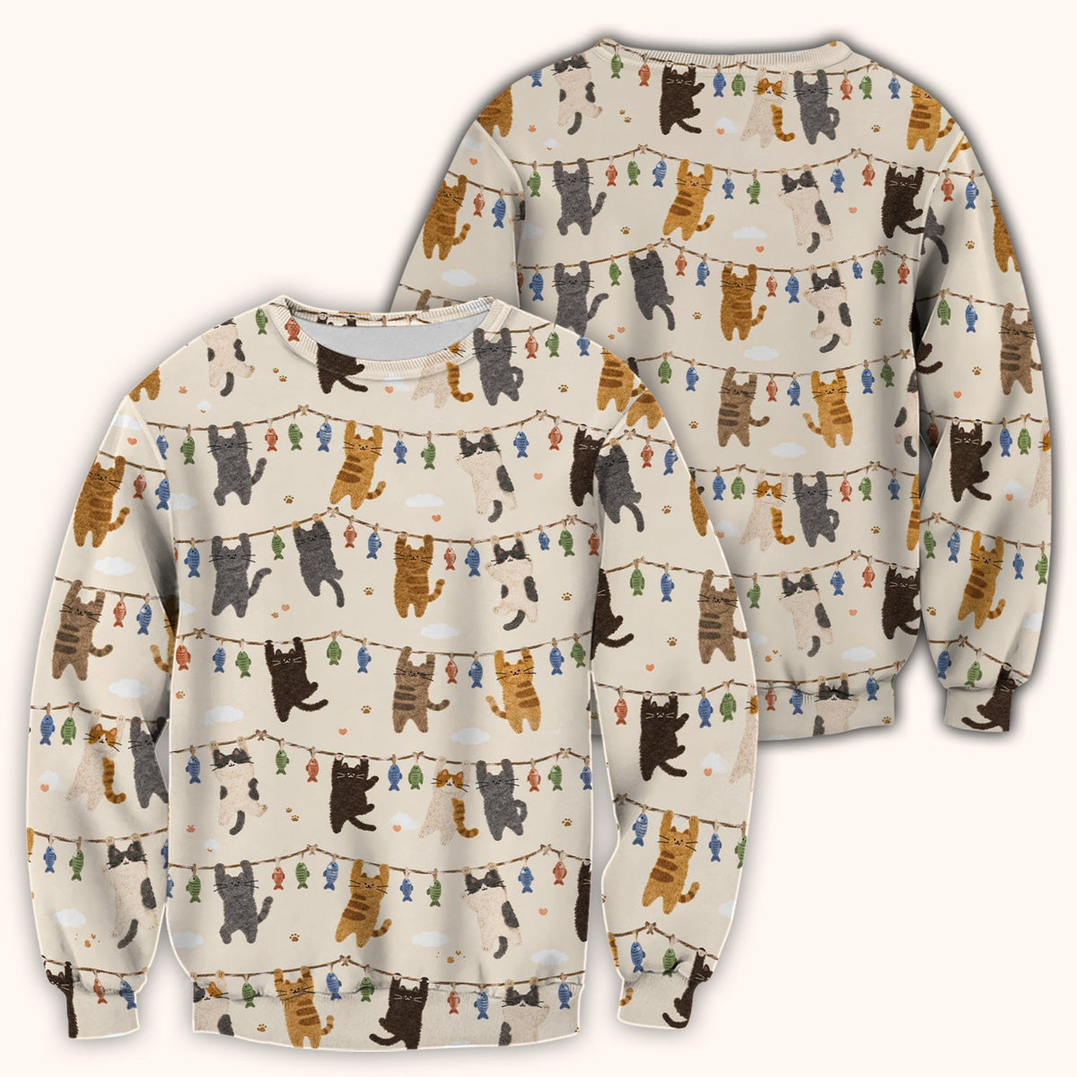 Hanging Cat Fishline Nurse Scrub Top