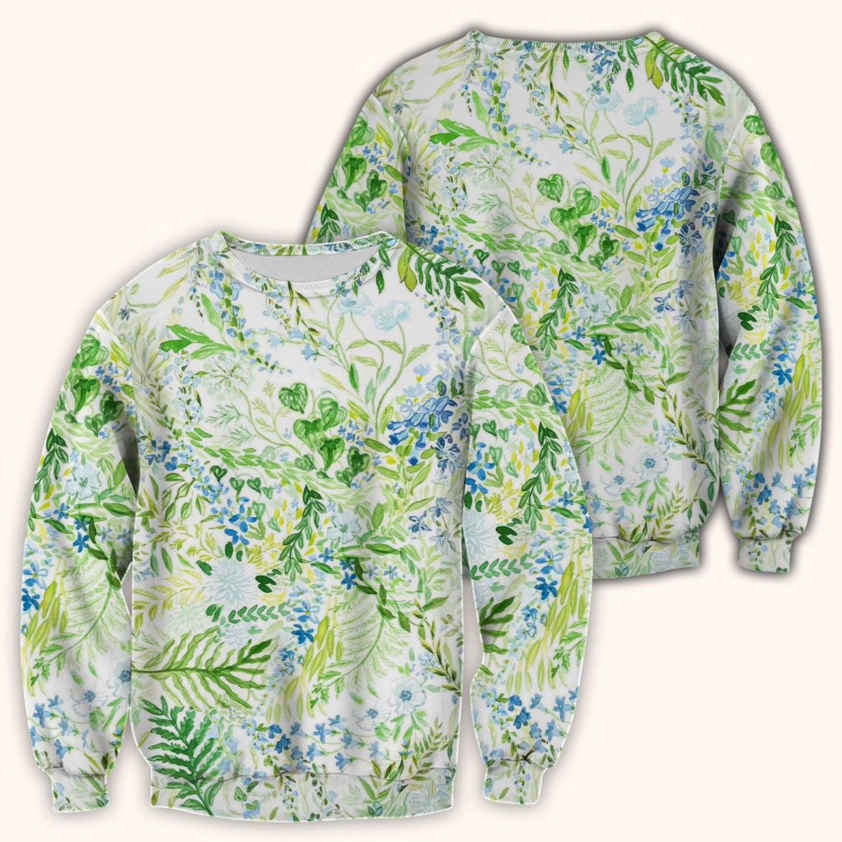 Green Botanical Floral Nurse Scrub Top