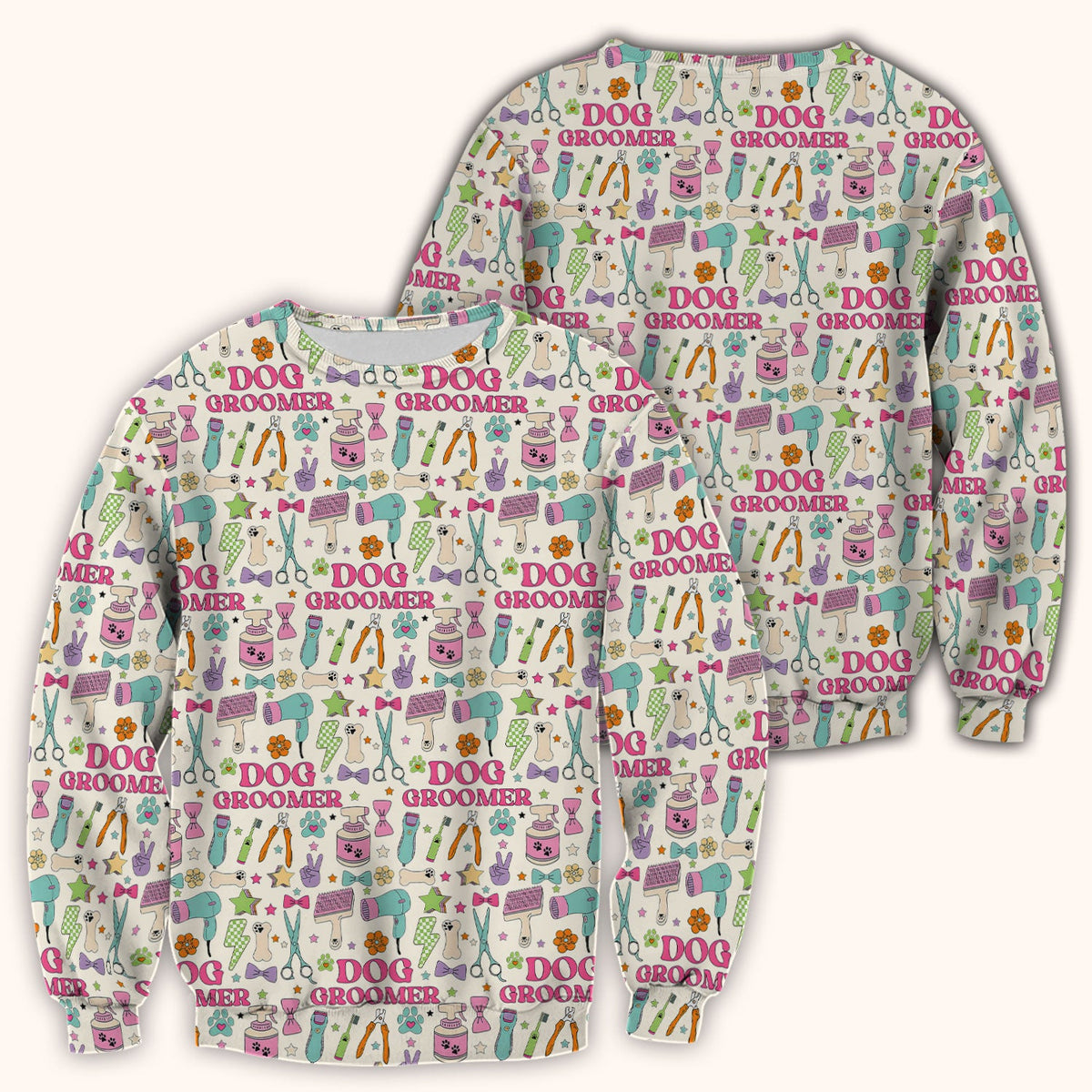 Dog Groomer Tools Nurse Scrub Top