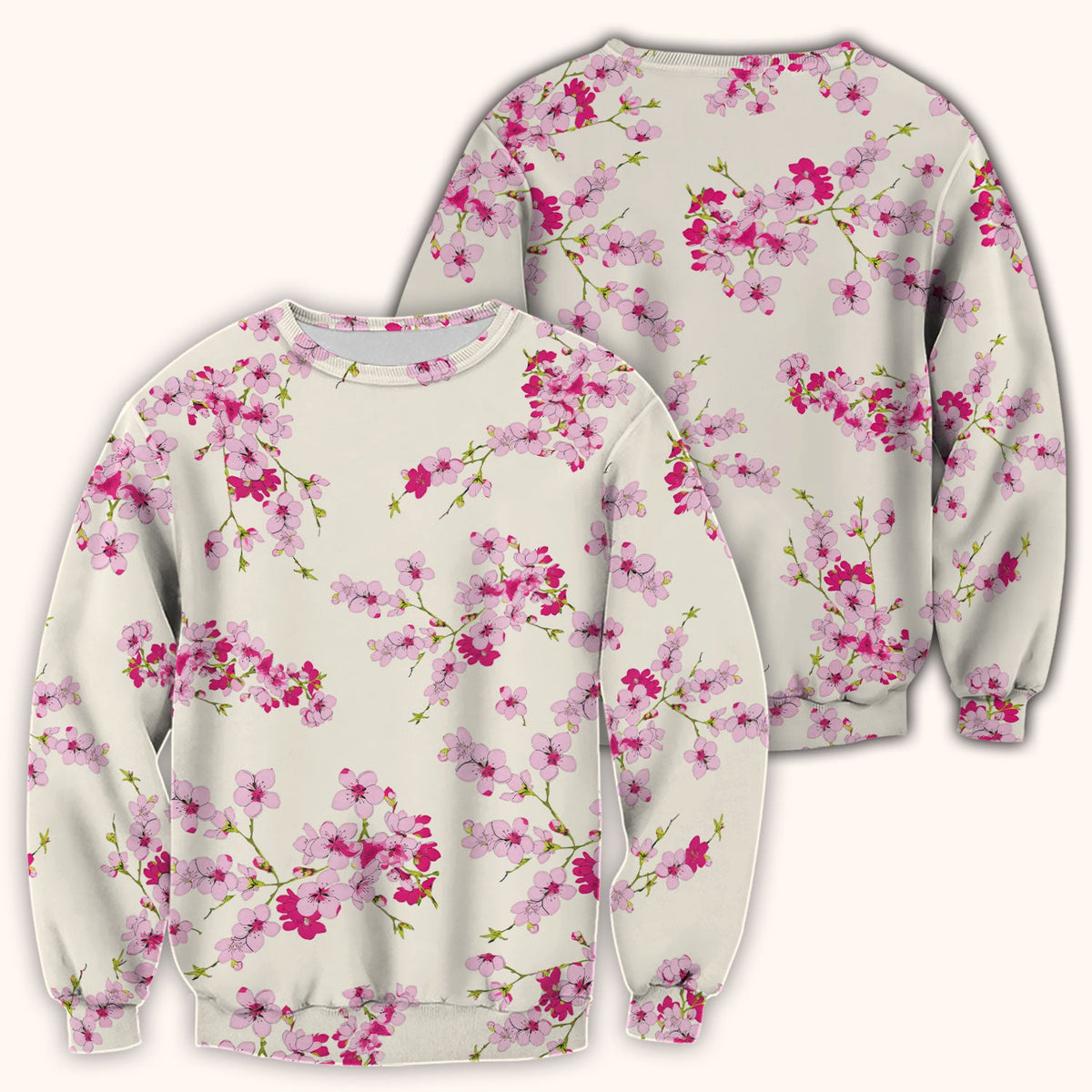 Elegant Cherry Blossom Nurse Scrub Top
