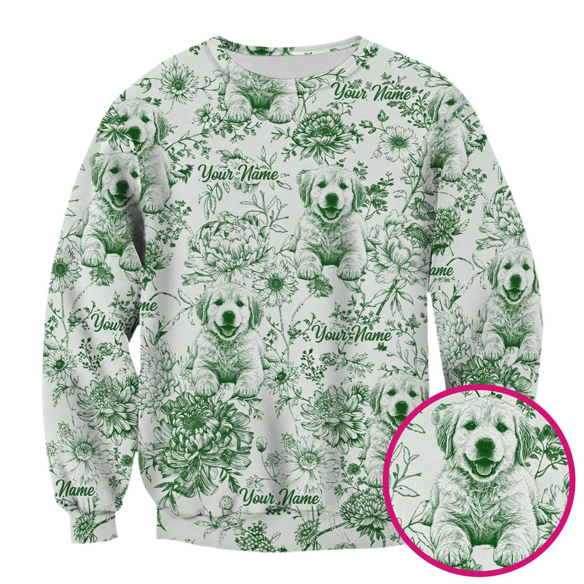 Personalized Pet Photo Floral Nurse Scrub Top