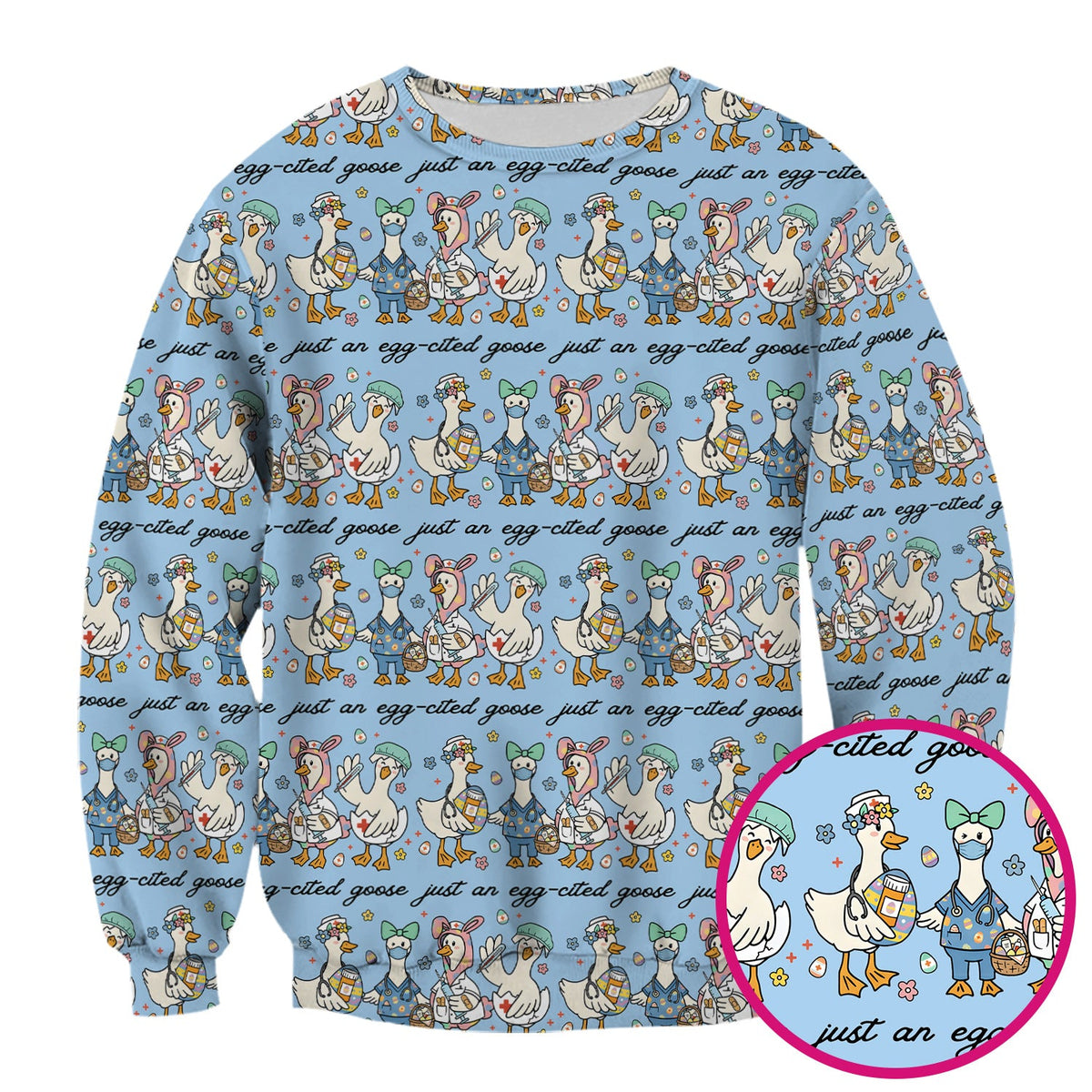 Easter Goose Nurse Scrub Top