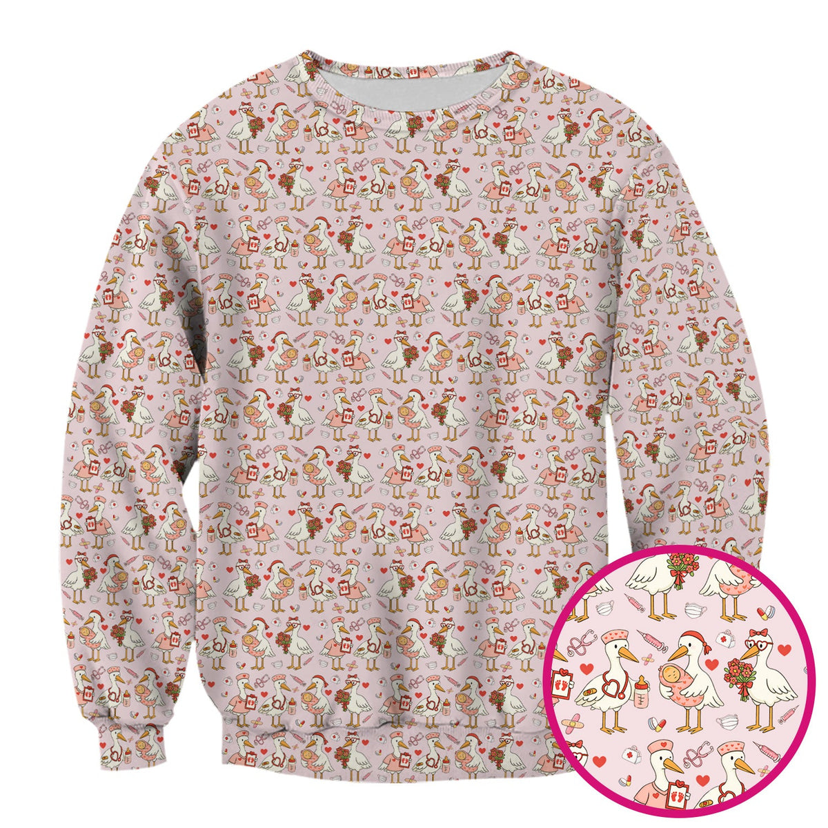 Valentine Goose Nurse Scrub Top