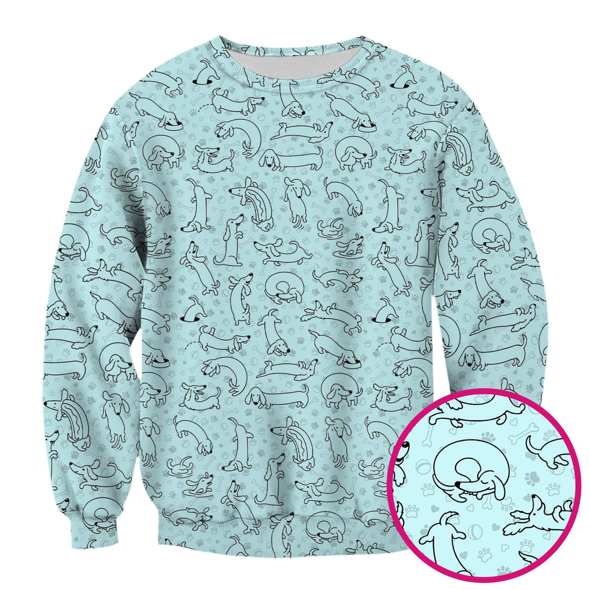 Dachshund Line Art Nurse Scrub Top