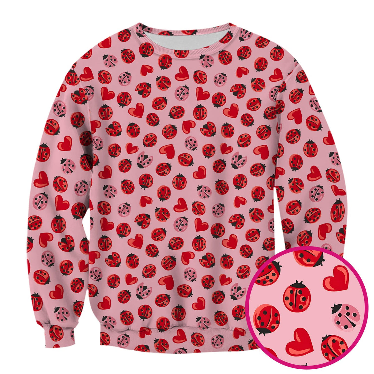 Ladybug Red Heart Nurse Scrub Top