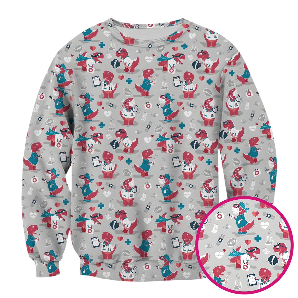 Dinosaur Doctor Nurse Scrub Top
