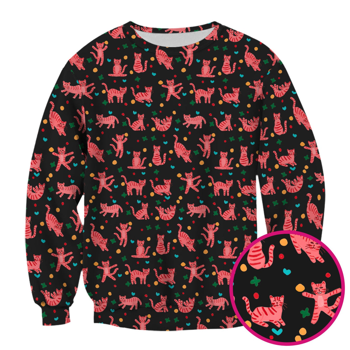 Pink Cat Nurse Scrub Top