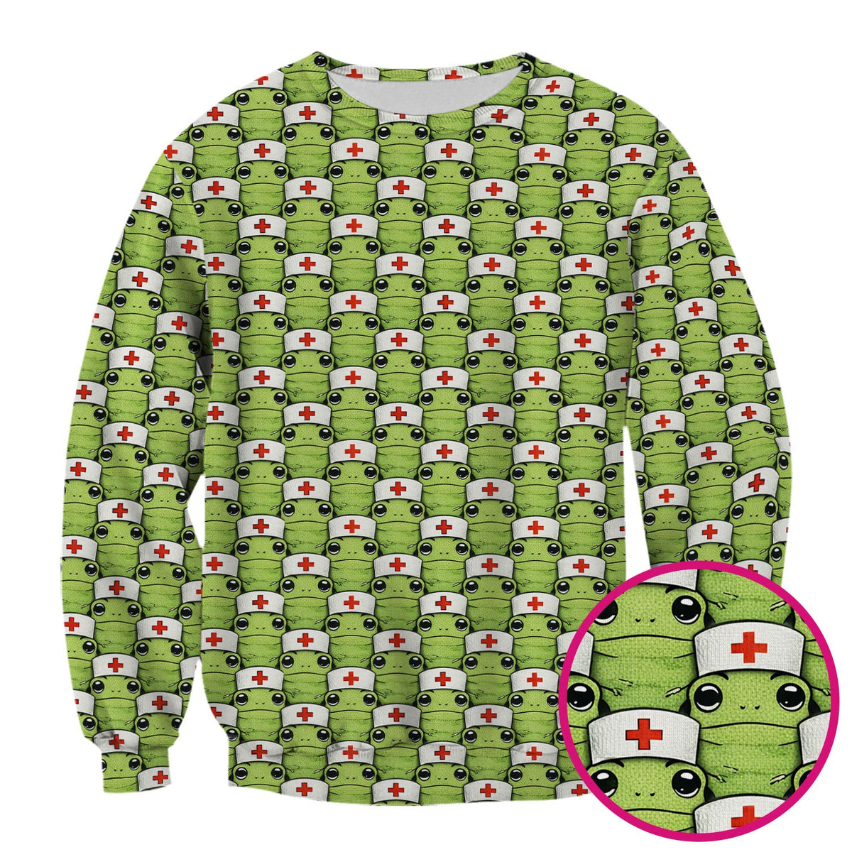Green Frog Nurse Scrub Top